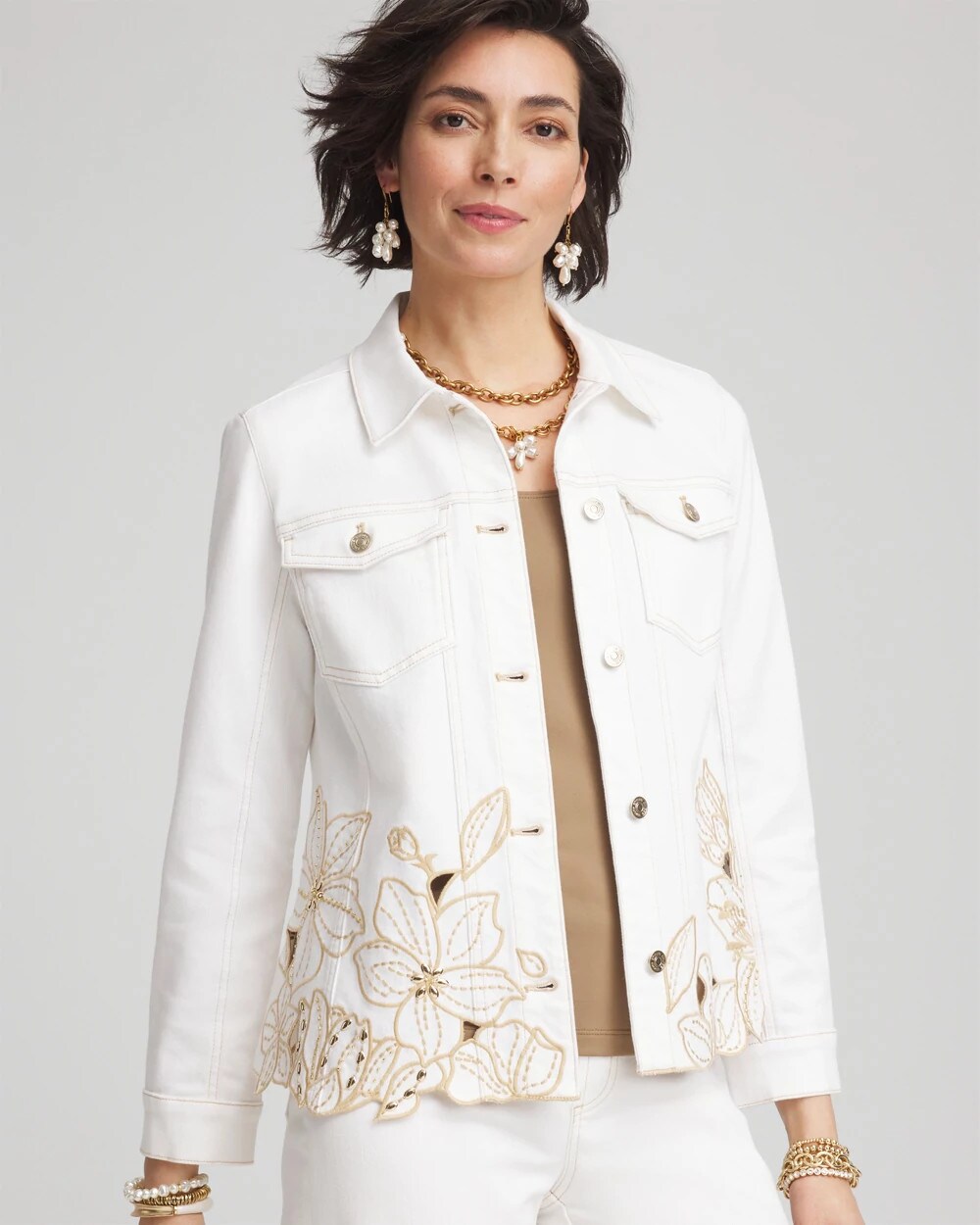 ジャケット・アウター FIORE PRINT DENIM DRESS ジャケット・アウター FIORE PRINT DENIM DRESS ジャケット